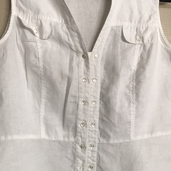 Laura white linen sleeveless top. Size 14 - Picture 4 of 8